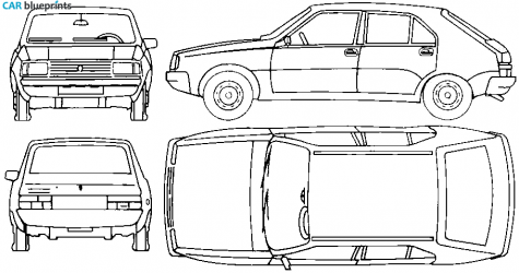 1976 Renault 14 Hatchback blueprint