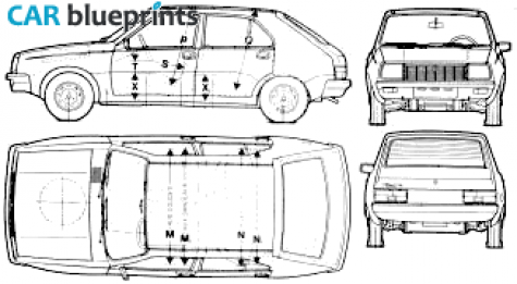 1979 Renault 14 GTL Hatchback blueprint