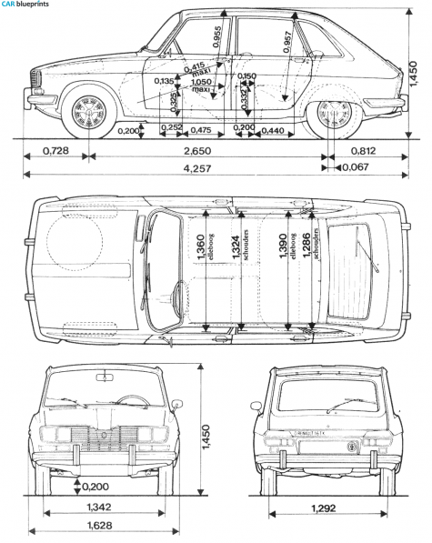 1992 Renault 16 TXA Hatchback blueprint