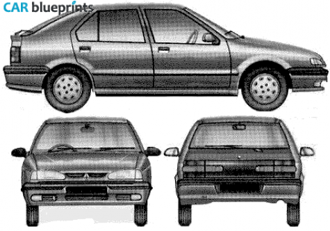 1991 Renault 19 Hatchback blueprint