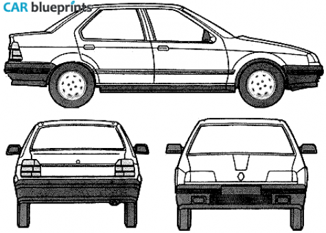 1991 Renault 19 Chamade Sedan blueprint