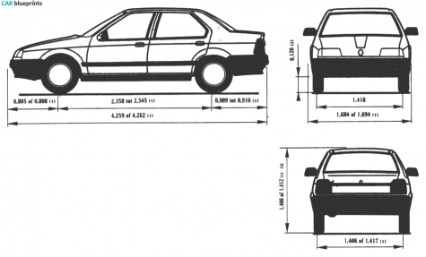 1991 Renault 19 Chamade Sedan blueprint