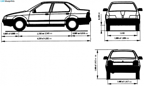 1988 Renault 19 Sedan blueprint