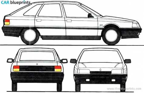 1986 Renault 21 GTS Hatchback blueprint