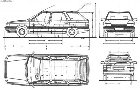 1998 Renault 21 Nevada Wagon blueprint