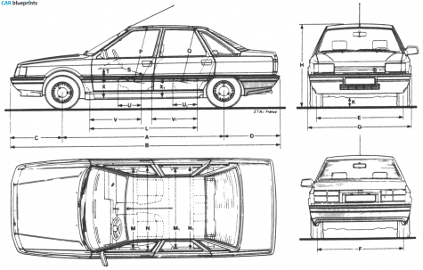 1998 Renault 21 Sedan blueprint