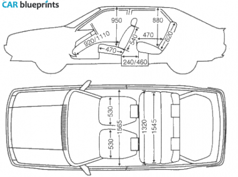 1998 Renault 25 V6 Turbo Hatchback blueprint