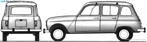 1980 Renault 4 Wagon blueprint