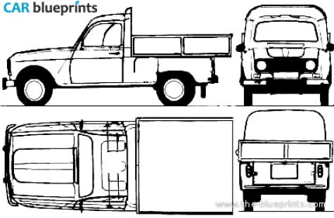 Renault 4 Pick-up blueprint