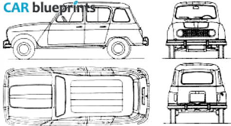 1961 Renault 4S 1020CC Arg Wagon blueprint