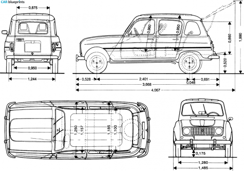 1961 Renault 4 Wagon blueprint