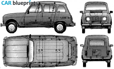 1979 Renault 4 GTL Wagon blueprint