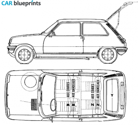 1973 Renault 5 Hatchback blueprint