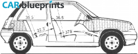 1988 Renault 5 Campus Hatchback blueprint