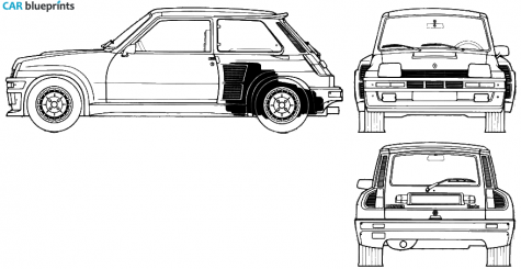 1986 Renault 5 GT Turbo Hatchback blueprint