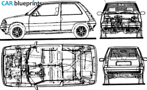 1987 Renault 5 Supercinq Hatchback blueprint