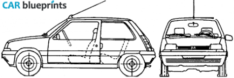 1989 Renault 5 Supercinq 3-door Hatchback blueprint