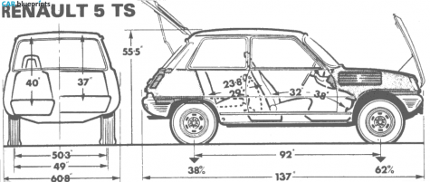 1965 Renault 5 TS Hatchback blueprint