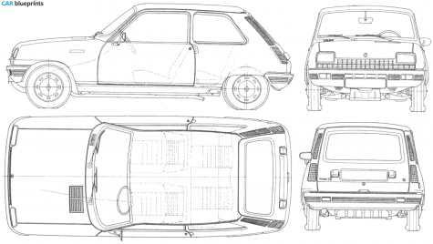 1972 Renault 5 Hatchback blueprint