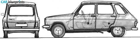 1977 Renault 6 Hatchback blueprint