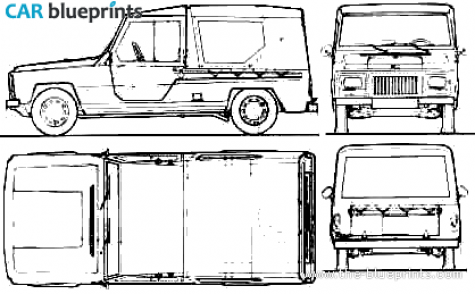 1970 Renault 6 Rodeo SUV blueprint