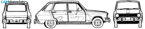 1972 Renault 6 TL Hatchback blueprint