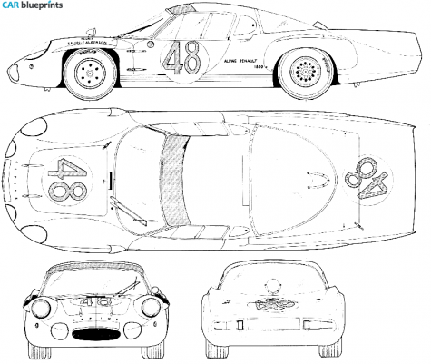 1967 Renault Alpine A110 Le Mans Coupe blueprint