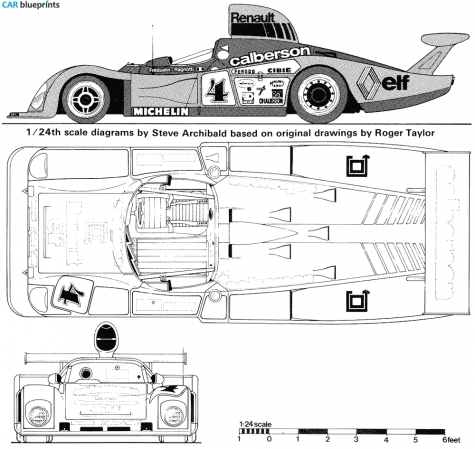 1978 Renault Alpine A442 OW blueprint