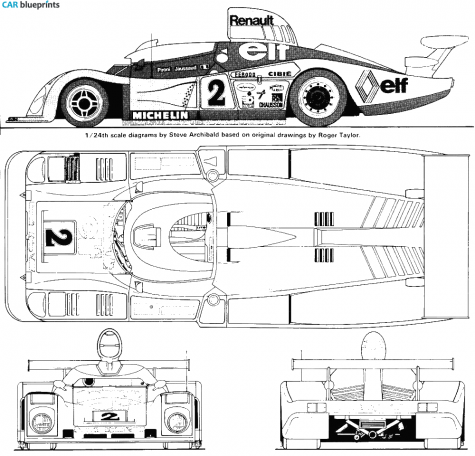 1960 Renault Alpine A442B OW blueprint