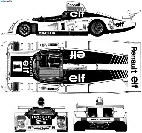 1978 Renault Alpine A443 Le Mans OW blueprint