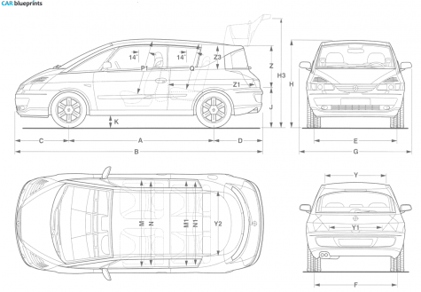 2000 Renault avantime Coupe blueprint