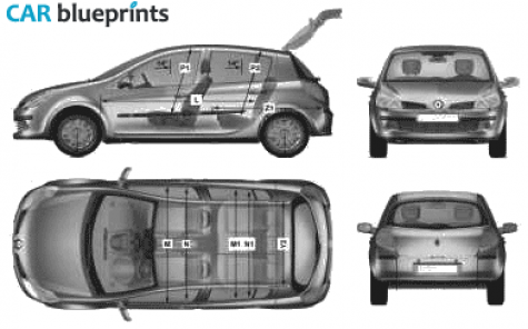 2007 Renault Clio Hatchback blueprint