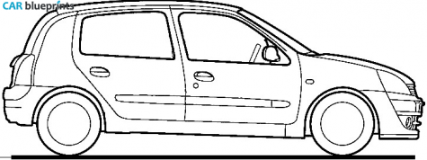 2006 Renault Clio II Hatchback blueprint