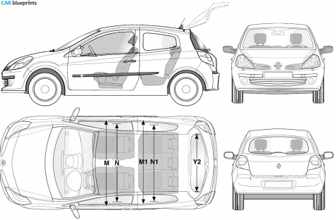 2006 Renault Clio III Hatchback blueprint