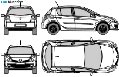 2007 Renault Clio III 5-door Hatchback blueprint