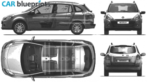 2010 Renault Clio III Estate Wagon blueprint