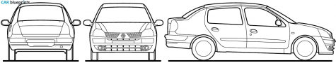 2008 Renault Clio Symbol Sedan blueprint