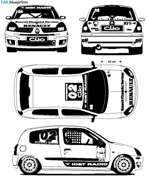 1994 Renault Clio Sport Hatchback blueprint