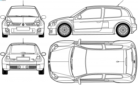 2003 Renault Clio Sport V6 Hatchback blueprint