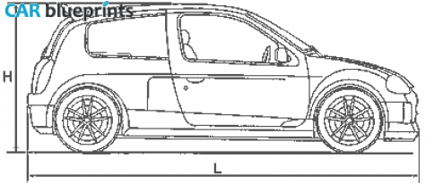 1999 Renault Clio Sport Hatchback blueprint