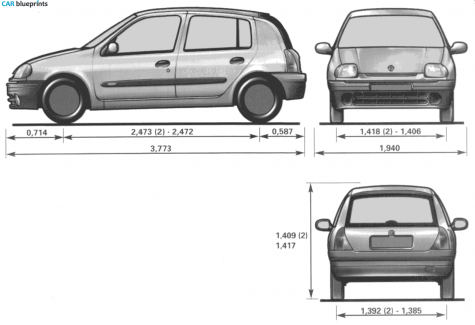 2000 Renault Clio Hatchback blueprint