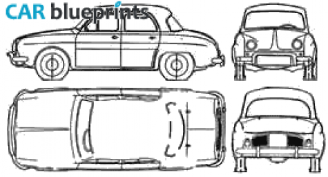 1960 Renault Dauphine Sedan blueprint