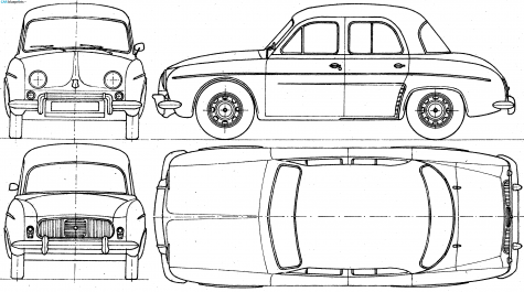 1962 Renault Dauphine Sedan blueprint