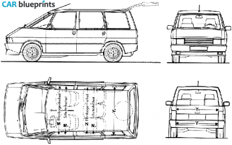 1994 Renault Espace Minivan blueprint