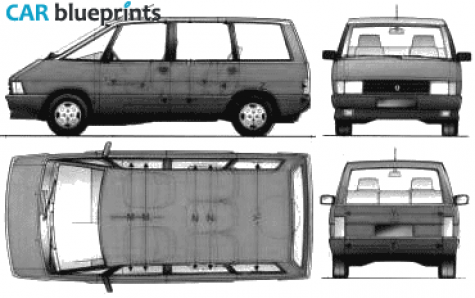 1985 Renault Espace Minivan blueprint