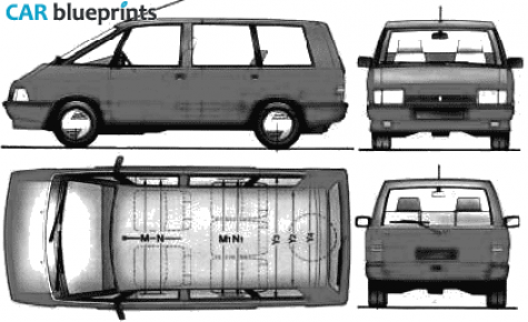 1988 Renault Espace I Minivan blueprint