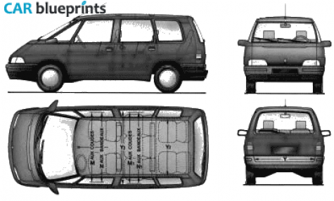 1991 Renault Espace II F1 Minivan blueprint