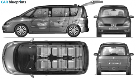 2009 Renault Espace IV Minivan blueprint