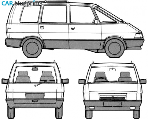 1991 Renault Espace SII Minivan blueprint