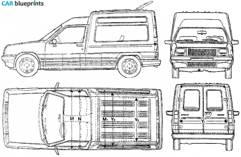 1992 Renault Express Van blueprint